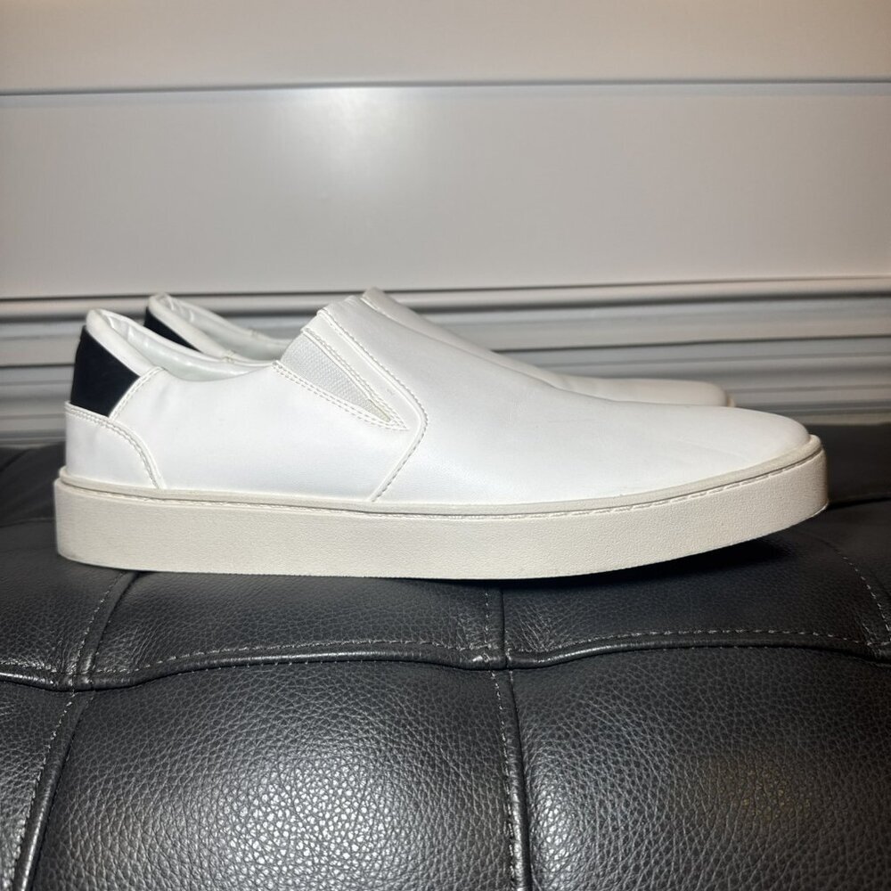 Thousand Fell Men's Slip On Low Top Sneaker White 11 US Black